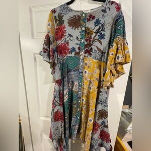 Umgee Colorful Patchwork Maxi Dress
